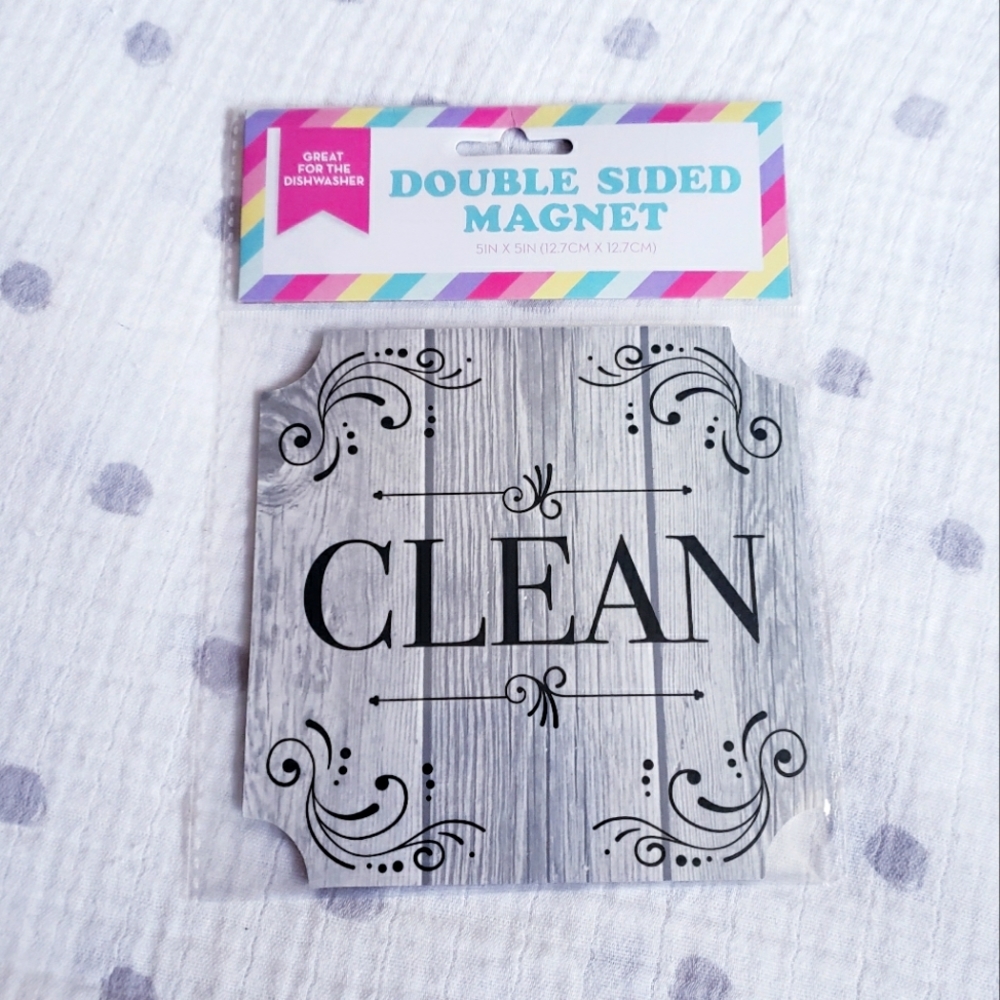 Fancy Clean/Dirty Double Sided Magnet. NWT.